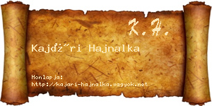 Kajári Hajnalka névjegykártya